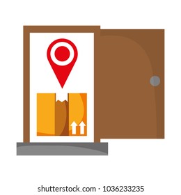 door with box package nd location symbol