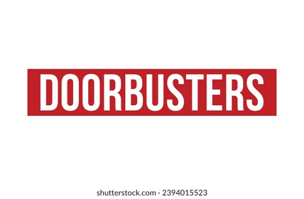 Los busters de las puertas sellan el sello rojo de goma sobre fondo blanco. Señal del sello de los prostíbulos de la puerta. Sello de los busters de las puertas.