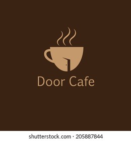 door cafe vector design template 