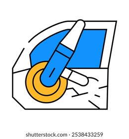 door car polishing line icon vector. door car polishing sign. isolated symbol illustration