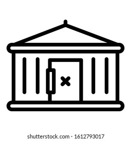 Door cargo container icon. Outline door cargo container vector icon for web design isolated on white background