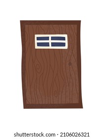 Door cartoon hand drawn in retro style. Modern vector illustration isolated on white background