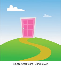 door cartoon illustration vector