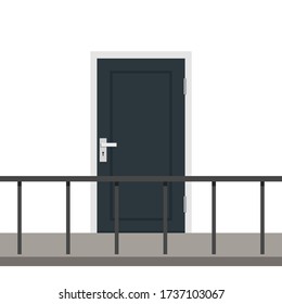 Vector de dibujos animados de puertas. espacio libre para texto. espacio de copia. Vector de balcón de navegación.