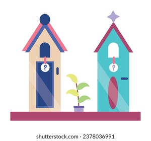 door choice design vector isolated