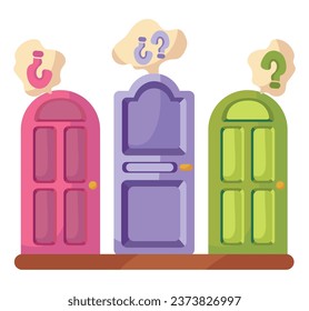 door choice illustration isolated vector