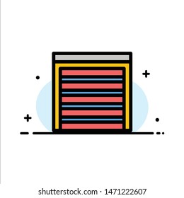 Door, City, Construction, House  Business Flat Line Filled Icon Vector Banner Template. Vector Icon Template background