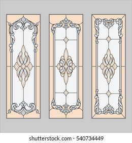 Vidrio clásico de la puerta. Vector.