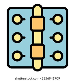 Türklammer Symbol Umrissvektor. Haustür. Moderne Design-Farbe des Glases