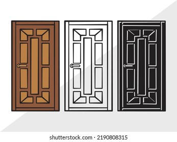 Door Clipart SVG Printable Vector Illustration