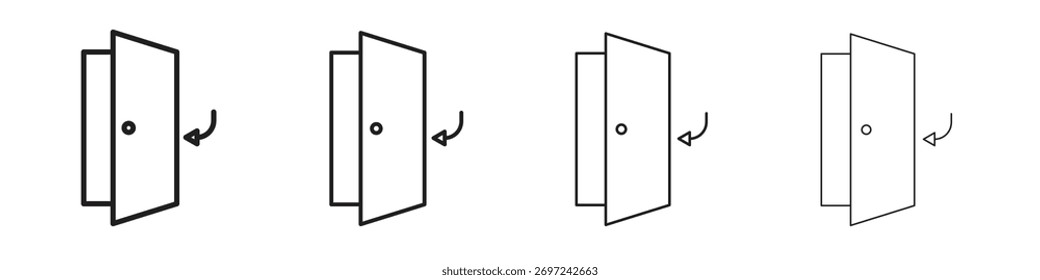 Coleção de ícones de porta fechada. Sinal de vetor de linha, símbolo para web e celular