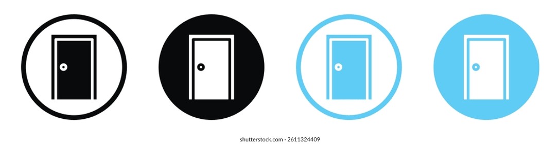 Door closed icon collection. vector illustration set
