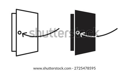Door closed icon with glyph and line. black vector icons for Web UI