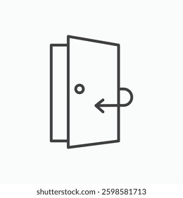 Door closed icon isolated on white background