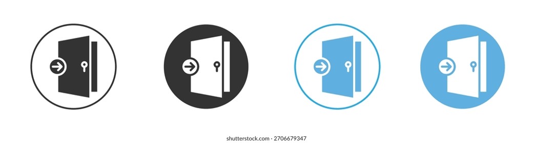Ícone fechado de porta Conjunto de design de modelo de logotipo