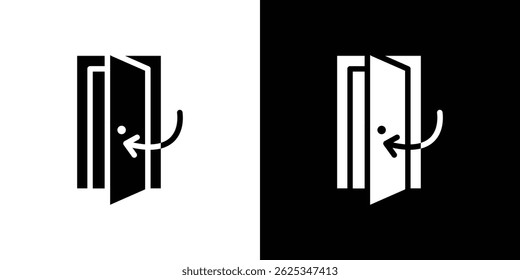 Vetor de linha simples de ícone fechado de porta. Símbolo, logotipo.