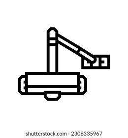 door closer hardware furniture fitting line icon vector. door closer hardware furniture fitting sign. isolated contour symbol black illustration