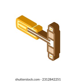 door closer hardware furniture fitting isometric icon vector. door closer hardware furniture fitting sign. isolated symbol illustration