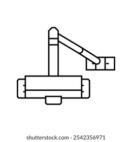 door closer hardware furniture fitting line icon vector. door closer hardware furniture fitting sign. isolated contour symbol black illustration