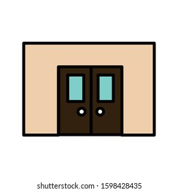 Door colored outline icon vector illustration logo template for many purpose