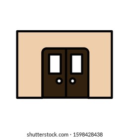 Door colored outline icon vector illustration logo template for many purpose