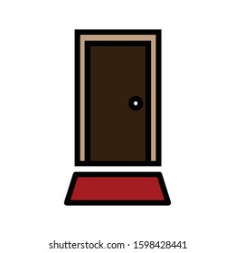 Door colored outline icon vector illustration logo template for many purpose