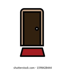 Door colored outline icon vector illustration logo template for many purpose