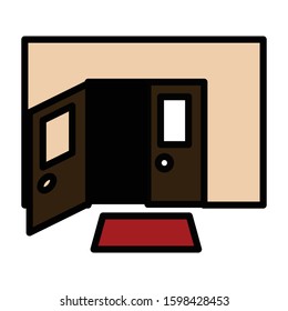 Door colored outline icon vector illustration logo template for many purpose