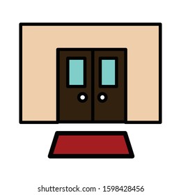 Door colored outline icon vector illustration logo template for many purpose