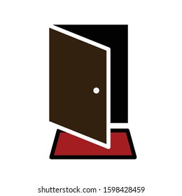 Door colored outline icon vector illustration logo template for many purpose