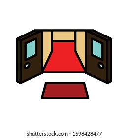 Door colored outline icon vector illustration logo template for many purpose