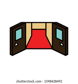 Door colored outline icon vector illustration logo template for many purpose
