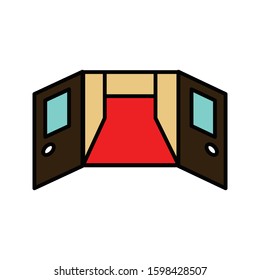 Door colored outline icon vector illustration logo template for many purpose