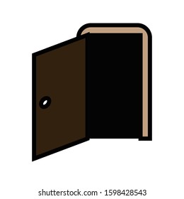 Door colored outline icon vector illustration logo template for many purpose