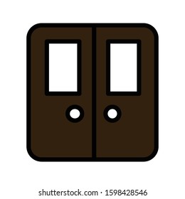 Door colored outline icon vector illustration logo template for many purpose
