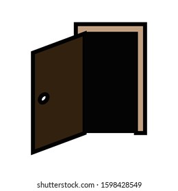 Door colored outline icon vector illustration logo template for many purpose