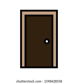 Door colored outline icon vector illustration logo template for many purpose