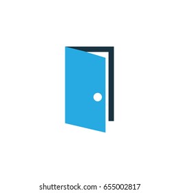 Door Colorful Icon Symbol. Premium Quality Isolated Open  Element In Trendy Style.