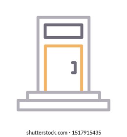 door colour line vector icon