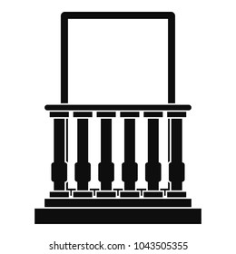 Door with columns icon. Simple illustration of door with columns vector icon for web