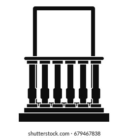 Door with columns icon. Simple illustration of door with columns vector icon for web