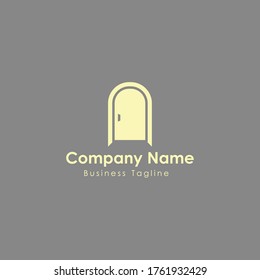 door company logo design template vector
