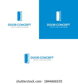 Door concept logo template design vector illustration.