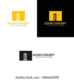 Door concept logo template design vector illustration.