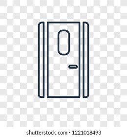 Door concept vector linear icon isolated on transparent background, Door concept transparency concept in outline style
