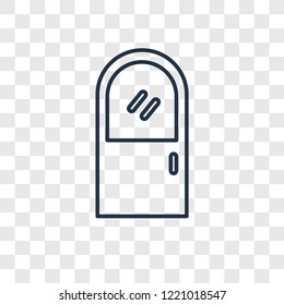Door concept vector linear icon isolated on transparent background, Door concept transparency concept in outline style