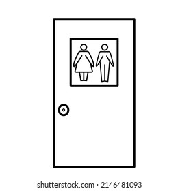 The door couple room outline illustration. Suitable for home or interior article