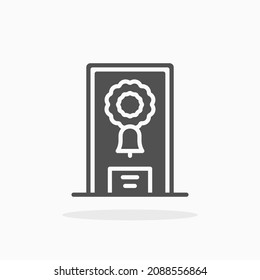 Door decoration christmas with wreath icon. Solid or glyph style. Vector illustration. Enjoy this icon for your project.