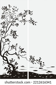 Door decoration Design used in etching, digital printing and  frosting
