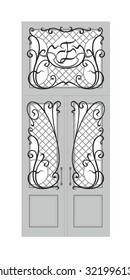 Door with decorative lattice